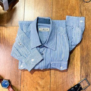 Energie- Mens casual button down stripe shirt